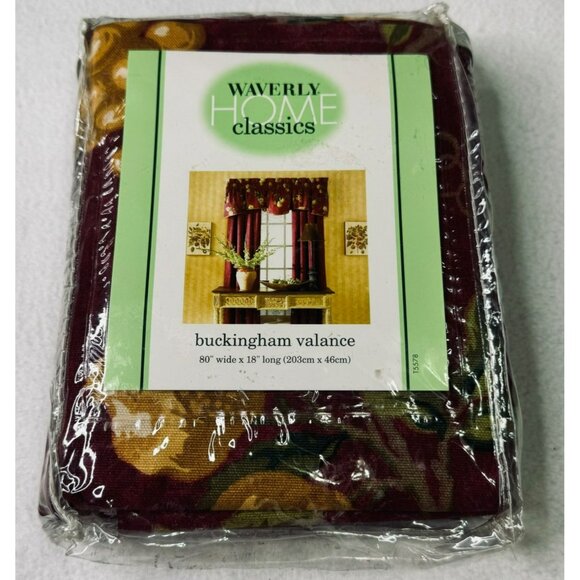 NEW Waverly Home Classics Buckingham Valance 80" X 15" Chianti Red Mistral - Picture 1 of 9